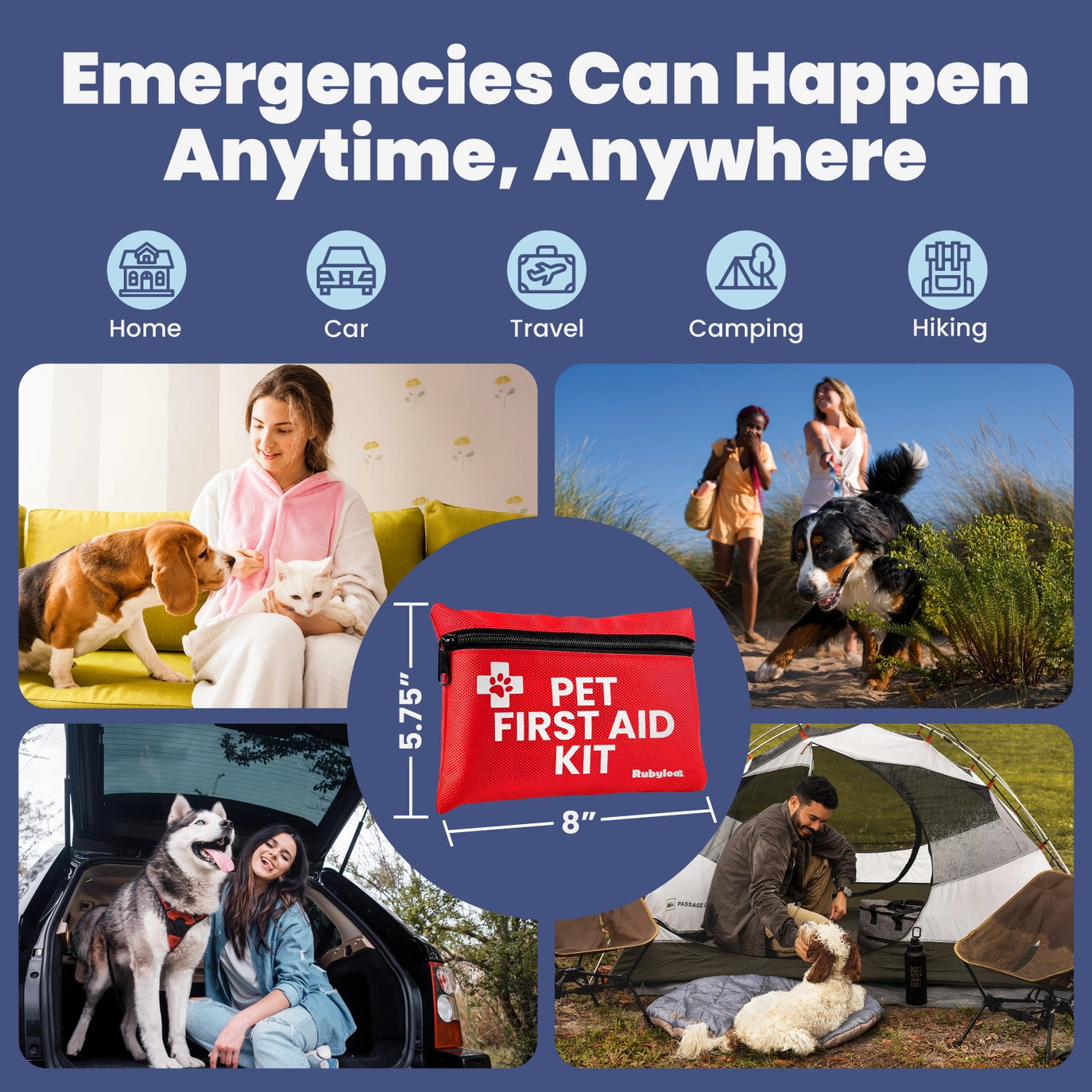 Pet First Aid Kit for Dogs & Cats – Compact Emergency Kit for Travel & Home