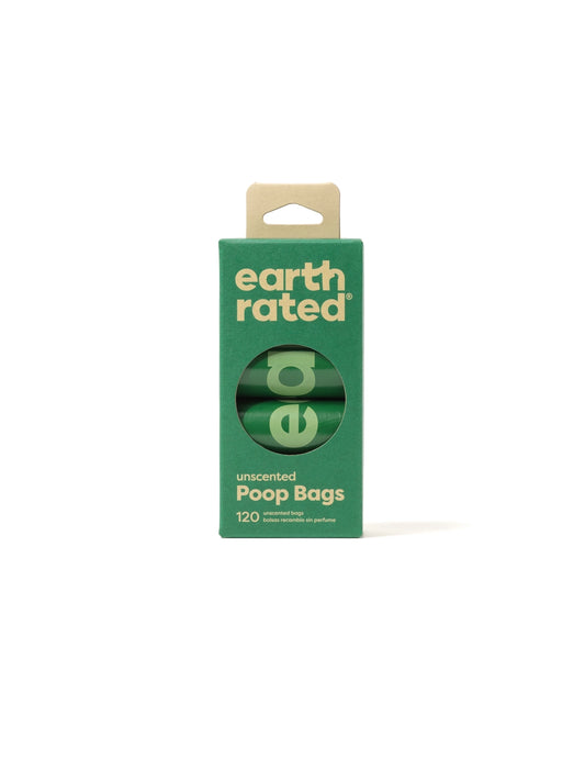 Earth Rated Unscented Poop Bags 120ct - 8 Refill Rolls - Case of 12